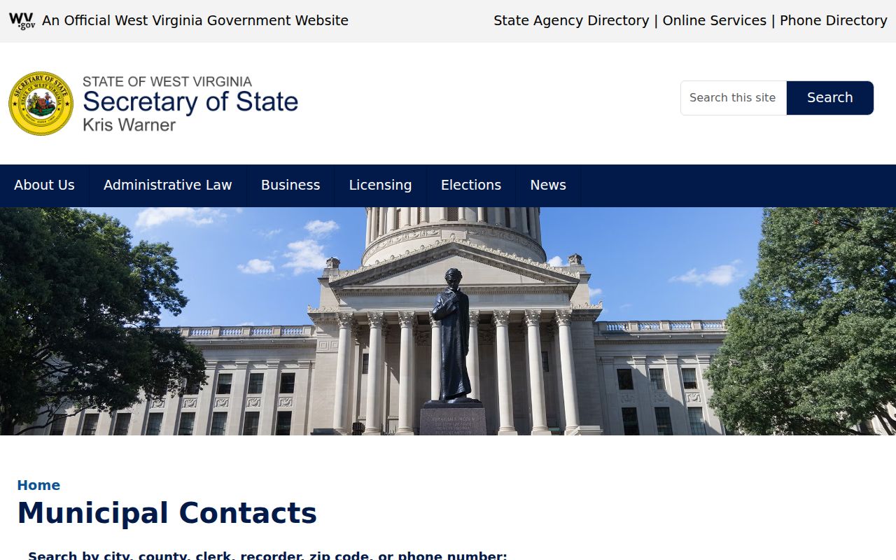 Grant County property records municipal roster showing Bayard and Petersburg