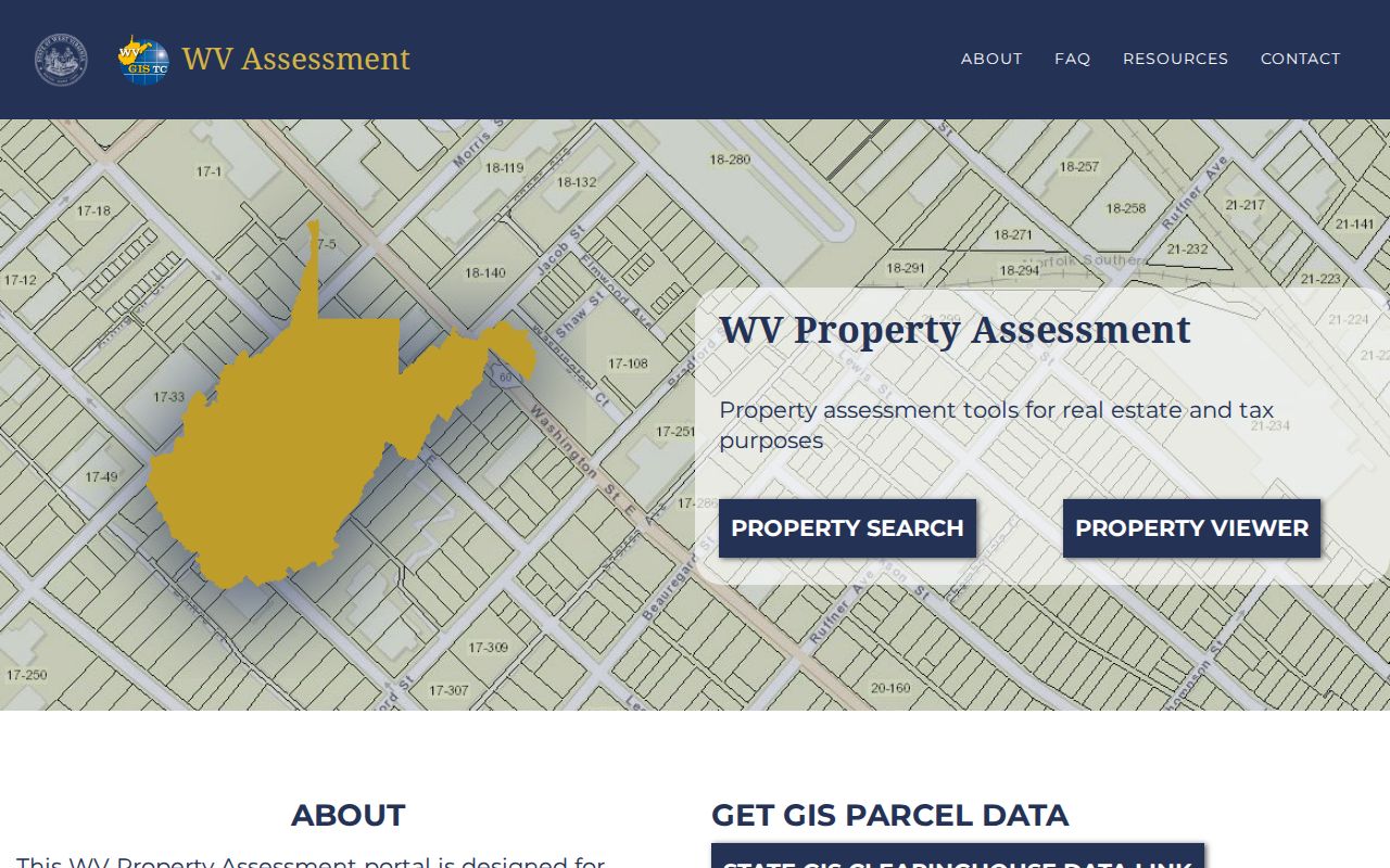 Grant County property records entry to West Virginia's assessment search and parcel tools